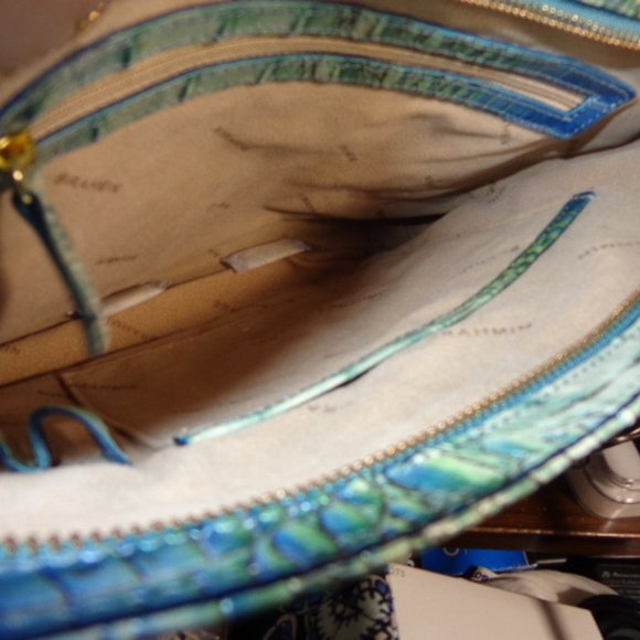 Brahmin Soldout Haven Ombre Green Blue Remy Crossbody Melbourne Leather … - Picture 6 of 15